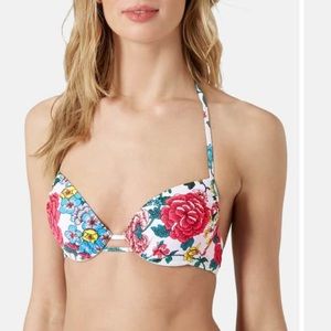 TopShop Floral Halter Bikini Top